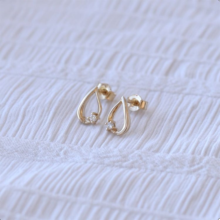 Schmuckset aus Gold in Tropfenform mit Diamanten Rainey 66416