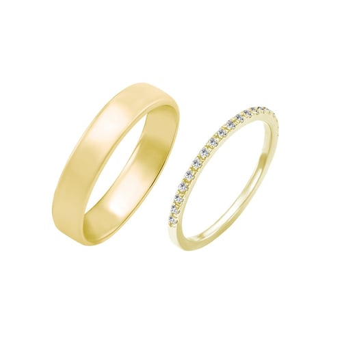 Trauring Eternity mit Diamanten und Court Ring Adva