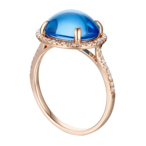 Diamant Rosegold Ring mit Topas 60186