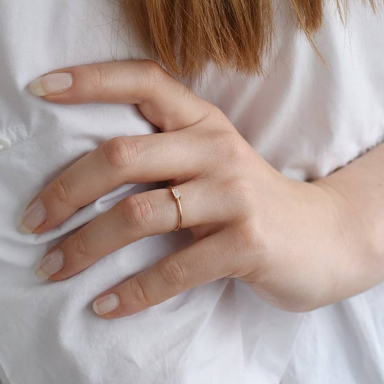 Ring mit Mondstein in Baguette-Form Koos 90323