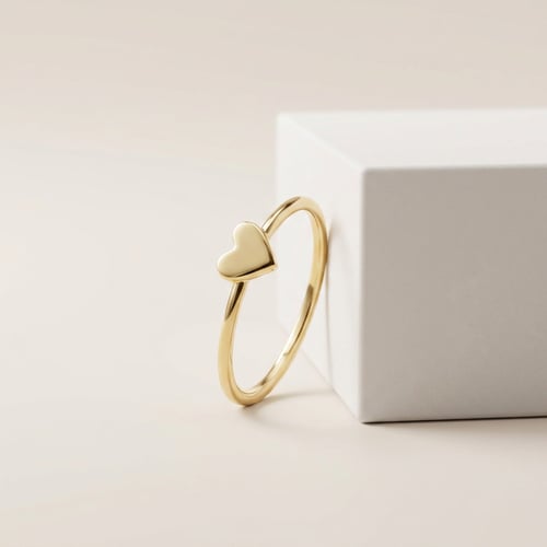Minimalistischer Goldring mit Herz Ottilie