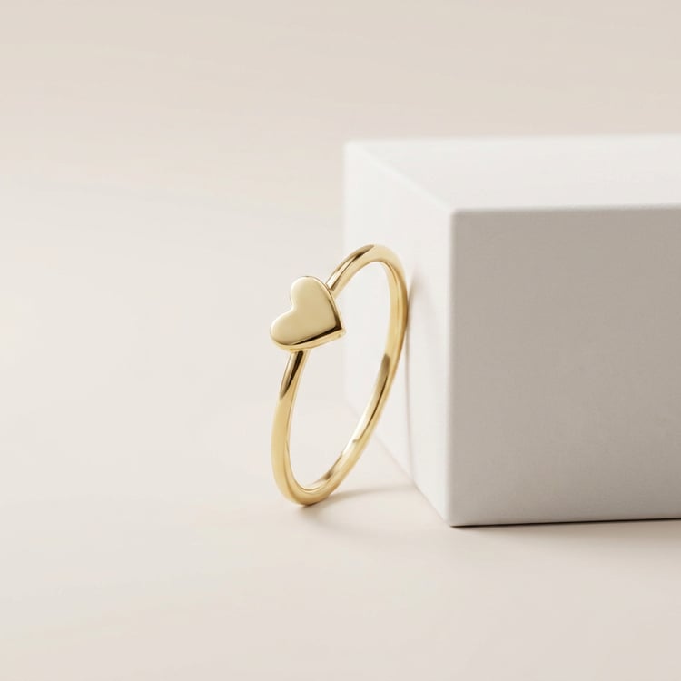 Minimalistischer Goldring mit Herz Ottilie 169762