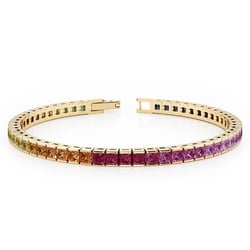 Elegantes silbernes Armband mit Saphir Kyril