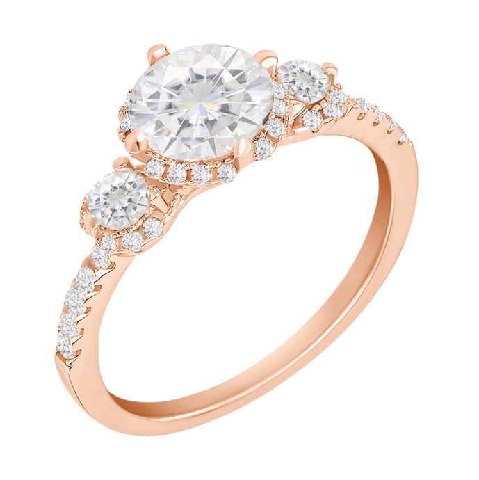 Funkelnder Verlobungsring mit Moissanit und Lab Grown Diamanten Wirk 59296