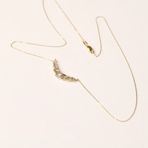 Goldene geflochtene Halskette mit Lab Grown Diamanten Purnima