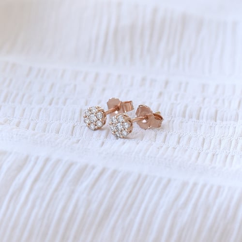 Silberne Ohrringe mit Lab Grown Diamanten Flowu