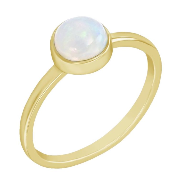Minimalistischer Goldring mit weißem Opal Stowy 52801
