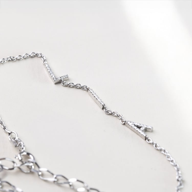 Kette mit drei Buchstaben und Lab Grown Diamanten Lupe 152285