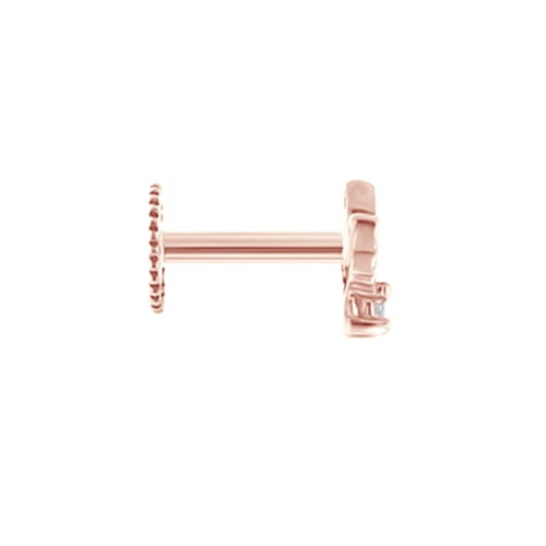 Goldener Piercing Ohrstecker mit weißen Topasen Amina