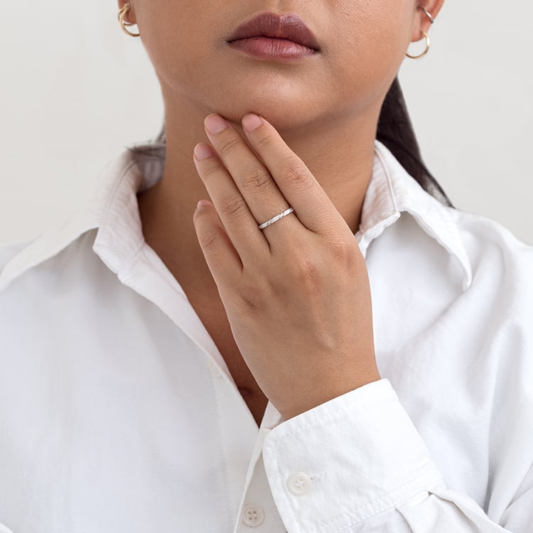 Weißer Keramikring mit Diamanten Astair 128495