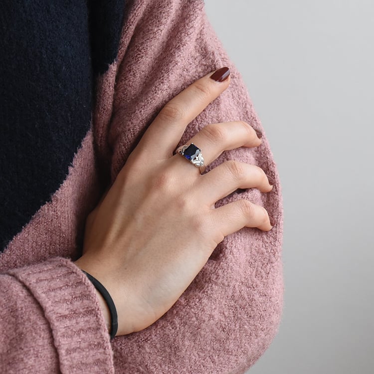 Silberring mit blauem Saphir Jely 74125