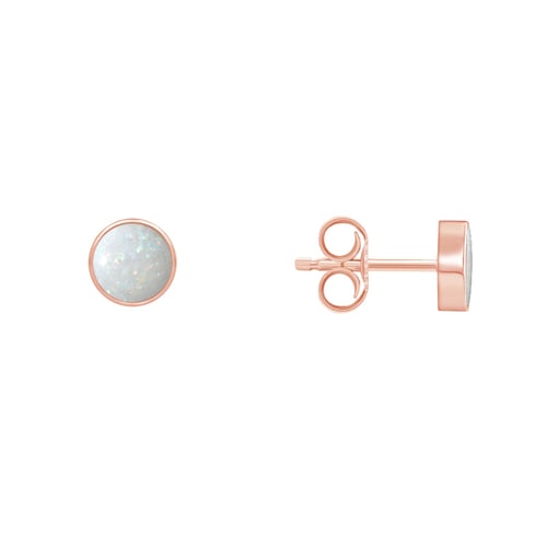 Minimalistische Goldohrringe mit weißen Opalen Aurinda
