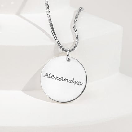 Silbener Anhänger mit beidseitiger Gravur Leasy