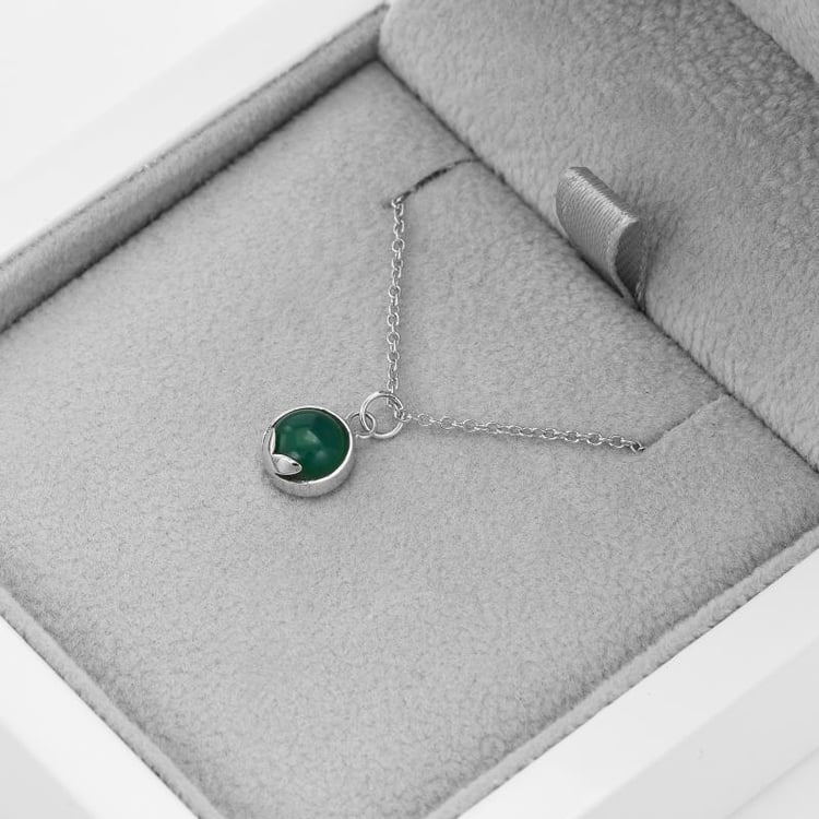 Goldkette mit Onyx-Cabochon Anhänger Azalea 50940