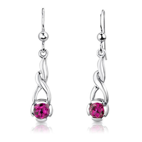 Silberne Ohrringe mit Rubinen Cyrus