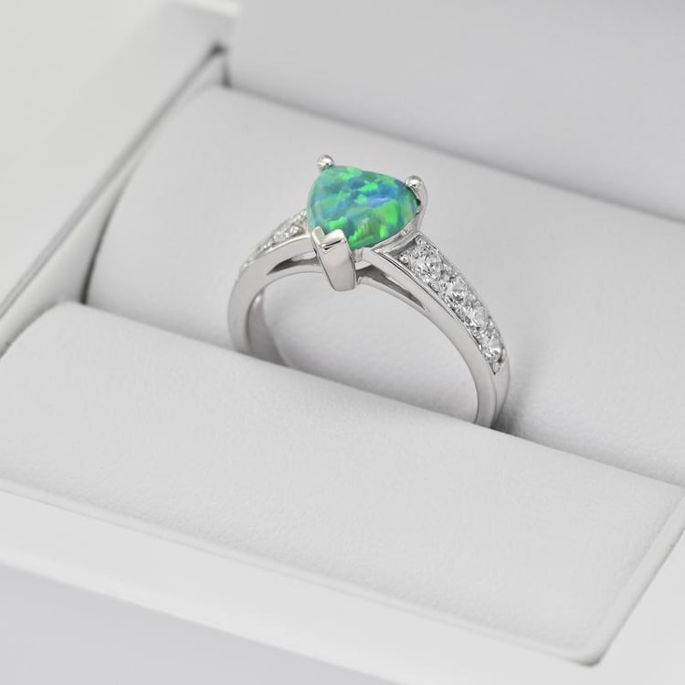 Silberner Ring mit Opal und Zirkonia Bailey 27955