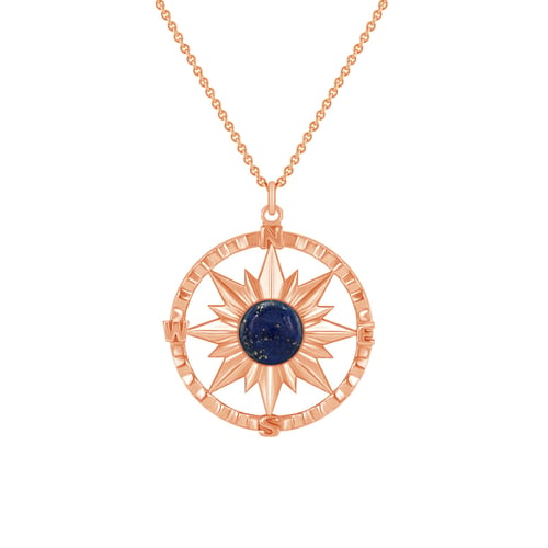 Goldener Kompas mit Lapislazuli Pinto