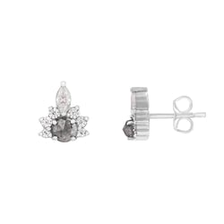 Ohrringe mit Salt and Pepper Diamanten und Moissaniten Kruno