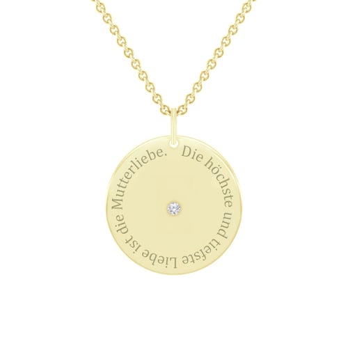 Anhänger mit Zitat und Diamant Janet