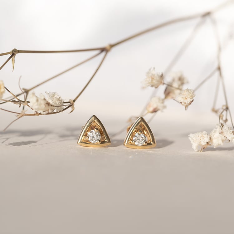 Dreieckige Ohrstecker 2in1 mit Lab Grown Diamanten Macie 98415