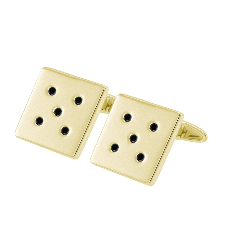 Goldene Manschettenknöpfe mit schwarzen Diamanten Orien 60235