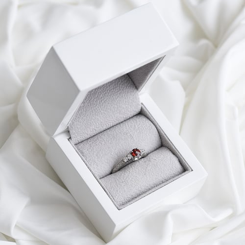 Romantischer Ring mit Granaten und Zirkonia Tereza