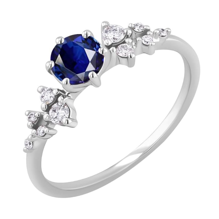 Verlobungsring mit Saphir und Diamanten Olha