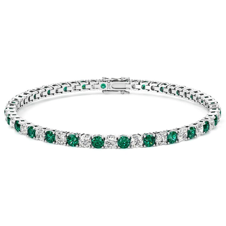 Tennisarmband mit Lab Grown Smaragde und Diamanten Vekic