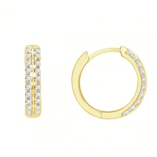 Goldene Creolen mit Diamanten Minu