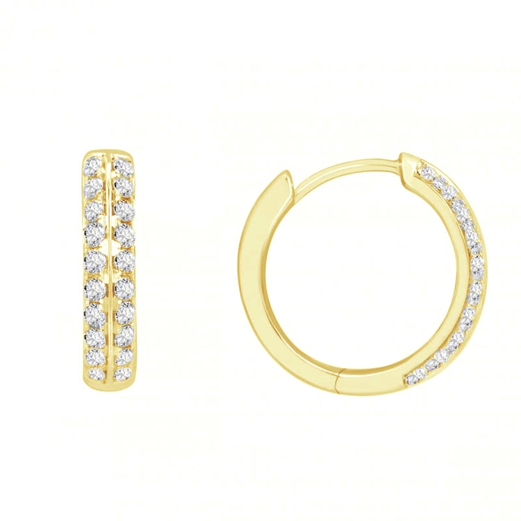 Goldene Creolen mit Diamanten Minu 79592