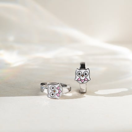 Silberne Kinderohrringe mir Eulen Owl