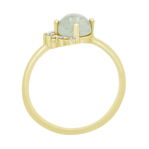 Goldener Ring mit Avanturin und Diamanten Ammiel