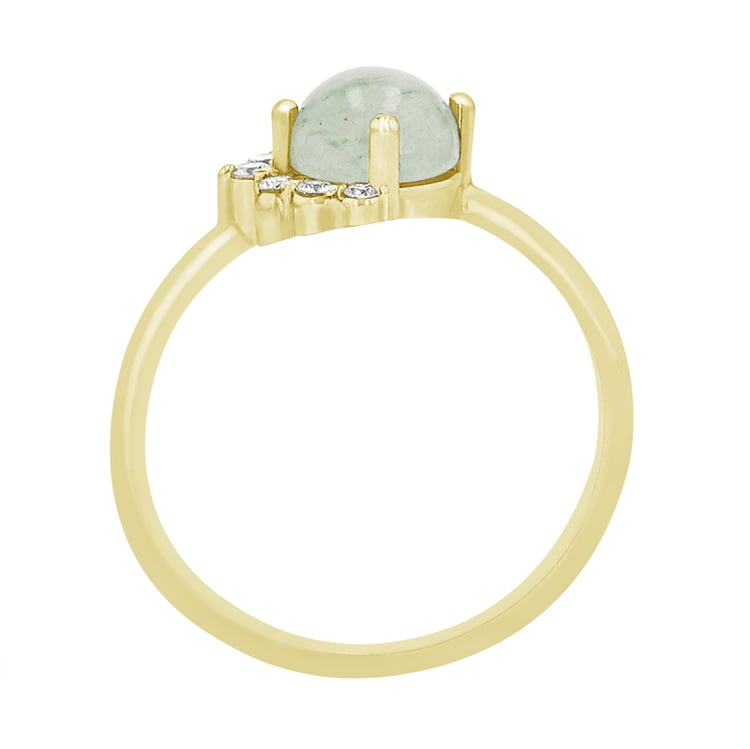 Goldener Ring mit Avanturin und Diamanten Ammiel 81750