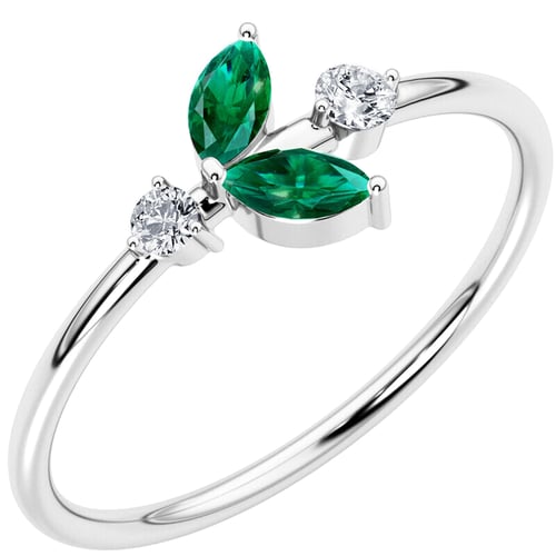 Cluster Ring mit Lab Grown Smaragden und Diamanten Chace
