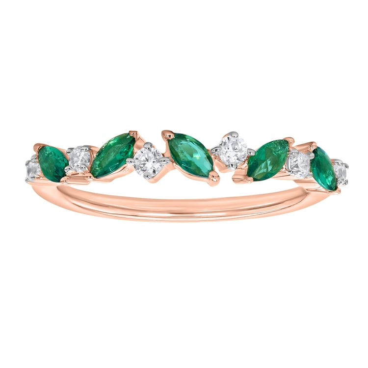 Half-Eternity-Ring aus Gold mit grünen Smaragden Zubin 165262