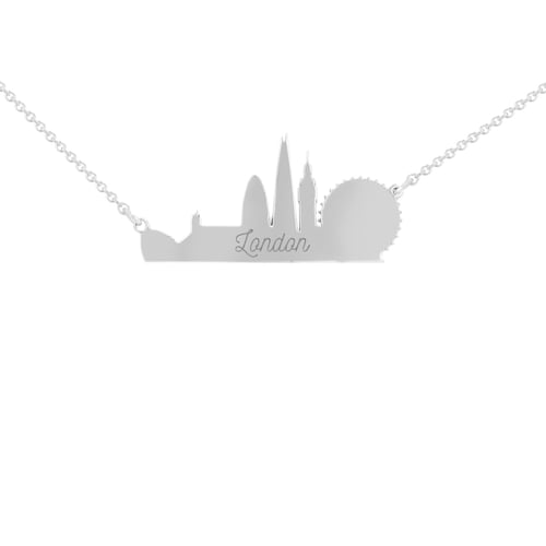 Silberne Kette und Anhänger Stadt London