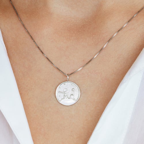 Anhänger mit atypischer Oberfläche und Diamant Kleiner Prinz