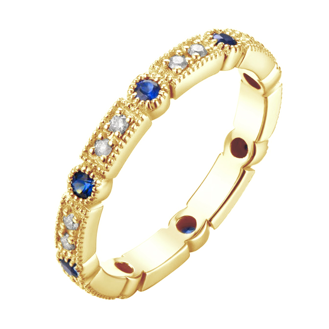 Memoryring aus Gold mit Saphiren und Diamanten Grasia 86484