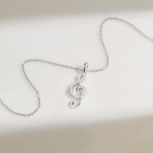 Anhänger mit Diamanten in Form eines Violinschlüssels Loena
