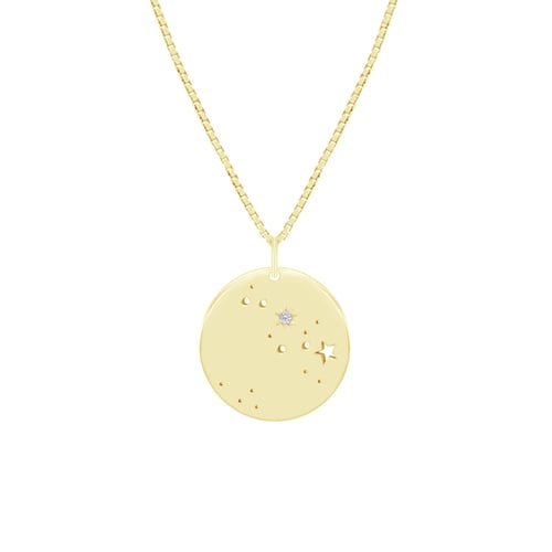 Silberner Anhänger mit Sternbild und Diamant Nyala