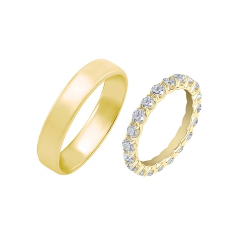 Memoryring mit Diamanten und Ring im Komfort-Stil Sykes