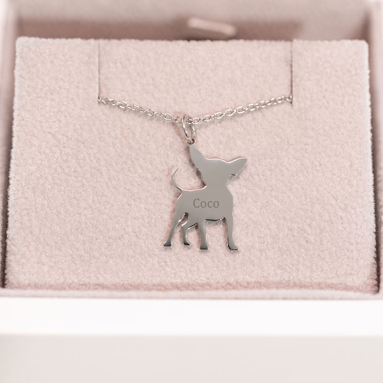 Anhänger in Form eines Hundes mit Gravur Chihuahua 98948