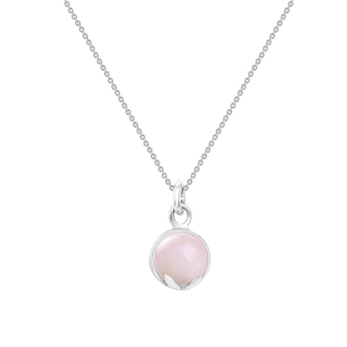 Goldene Anhänger mit Cabochon Rosenquartz Azalea