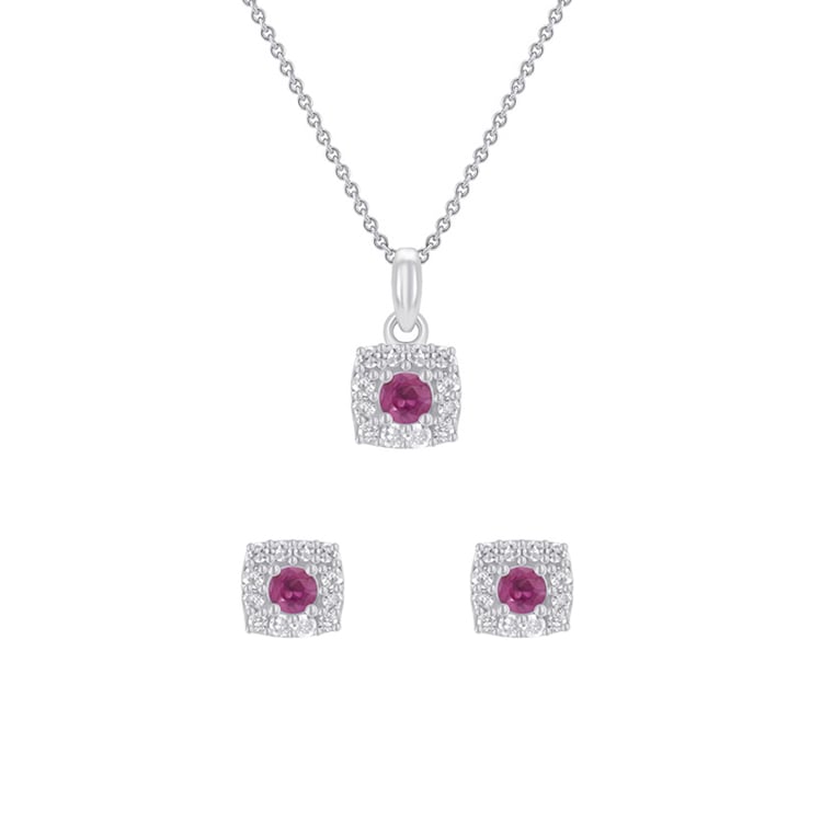 Schmuckset mit Saphiren und Diamanten Brisa