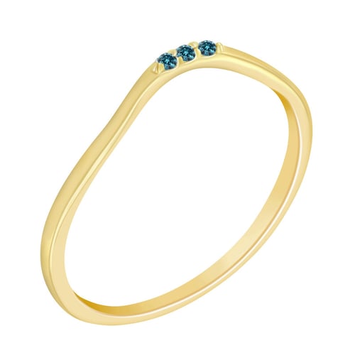 Silberner Ring mit drei blauen Diamanten Cason