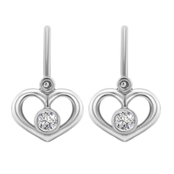 Goldene Kinderohrringe in Herzform mit Lab Grown Diamanten Ariel