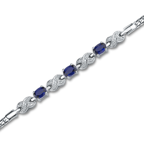 Elegantes Silberarmband mit ovalen Saphiren Clio 23271