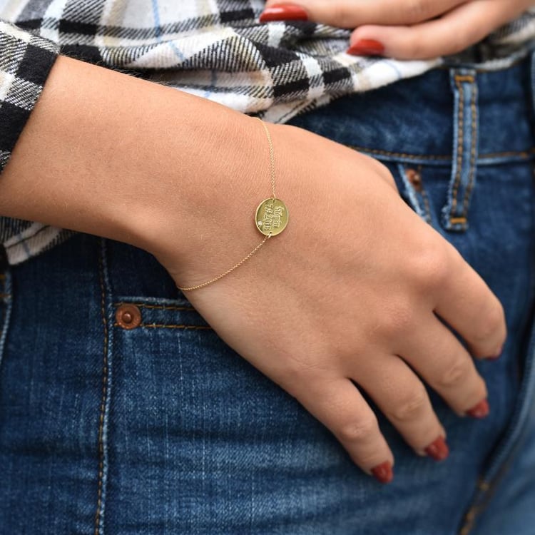 Goldarmband mit Diamanten und Gravur Shalek 33207