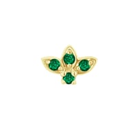 Goldener Piercing Ohrstecker mit Smaragden Amina