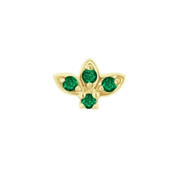 Goldener Piercing Ohrstecker mit Smaragden Amina